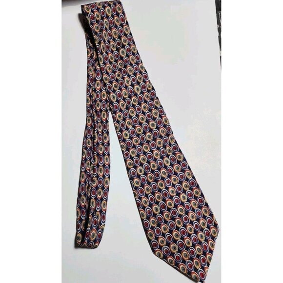 Vito By VR Necktie Silk Multicolor Abstract Geometric Print Hand Made In Italy - Picture 2 of 8